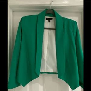 Bebe XS Cropped Green Blazer